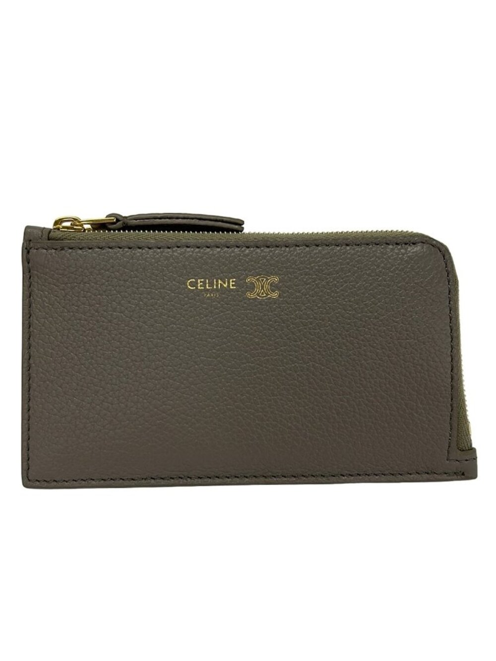 Celine Coin Purse Zip Long Card Case Pebble Light Blue